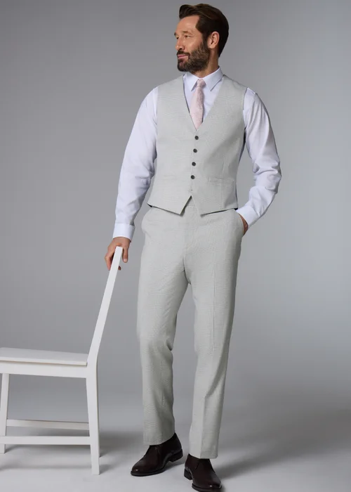 Taylor & Wright Elwood Grey Check Waistcoat - Extra small Image 2