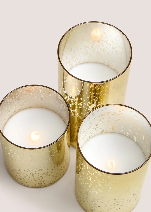 3 Pack Gold LED Candles