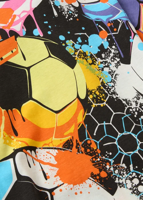 3 Pack Boys Multicolour Football Pyjama Set (7-13yrs) - Age 7 Years Image 2