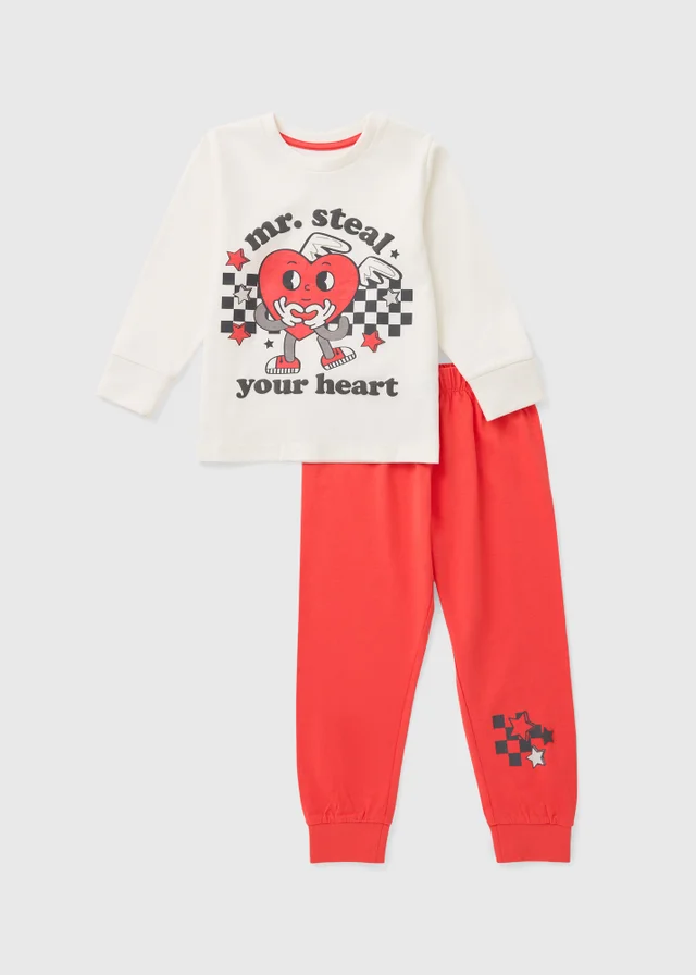 Kids Red Mr Steal Valentines Pyjama Set (1-7yrs)