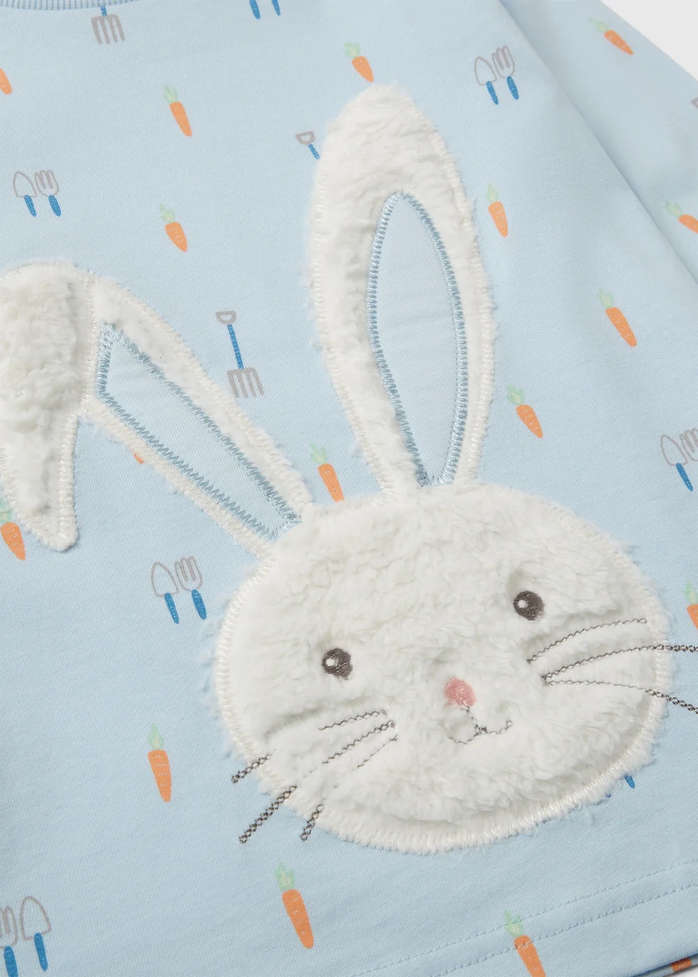 Girls Blue Easter Bunny Applique Long Pyjama Set (1-7yrs) - 1 to 1 half years Image 2