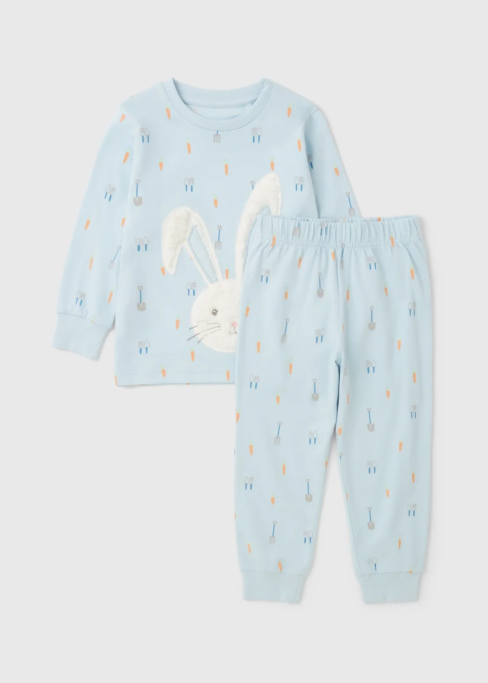 Girls Blue Easter Bunny Applique Long Pyjama Set (1-7yrs) - 1 to 1 half years Image 1