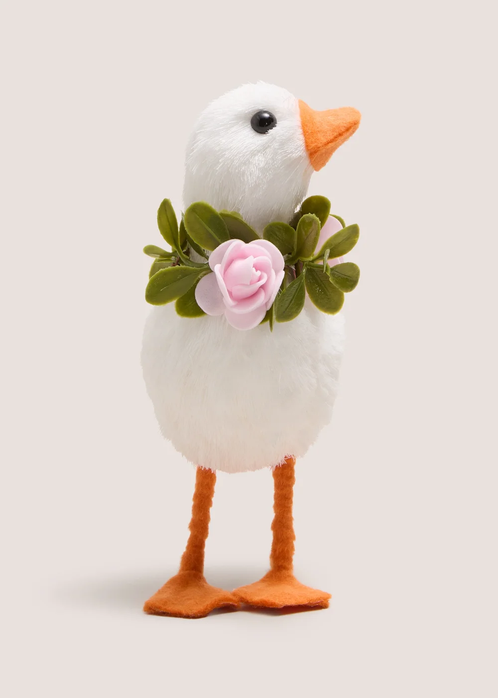 White Flowered Goose Decoration Image 1