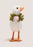 White Flowered Goose Decoration Image 1