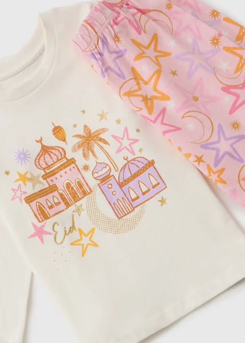 Girls Pink Eid Pyjama Set (1-13yrs) - Age 4 - 5 Years Image 2