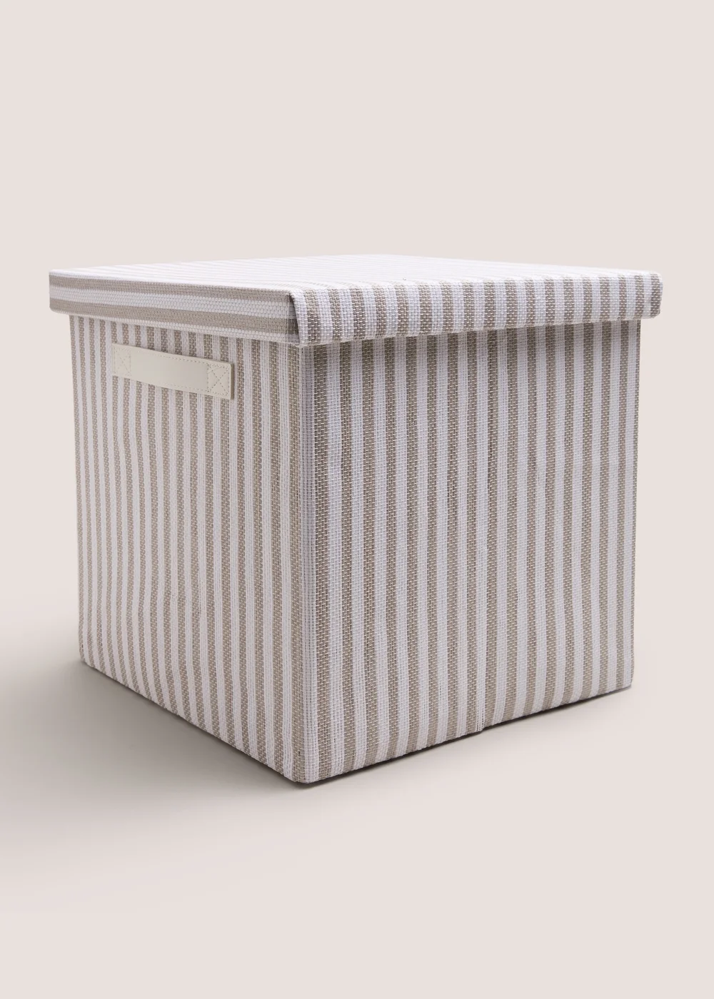 Grey Striped Foldable Storage Box Image 1