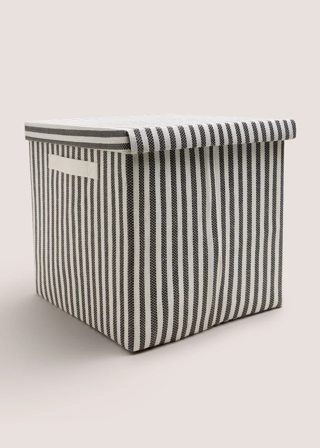 Black Striped Foldable Storage Box
