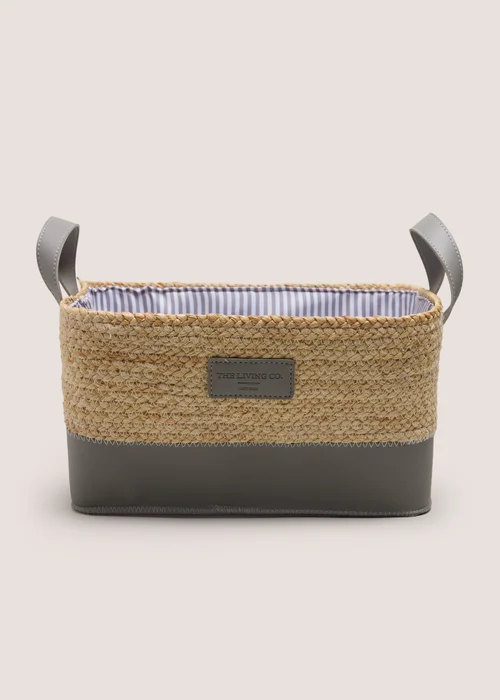 Living Co Grey Stripe Basket Image 1