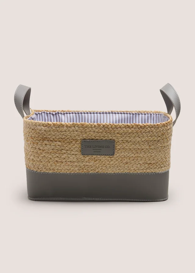 Living Co Grey Stripe Basket