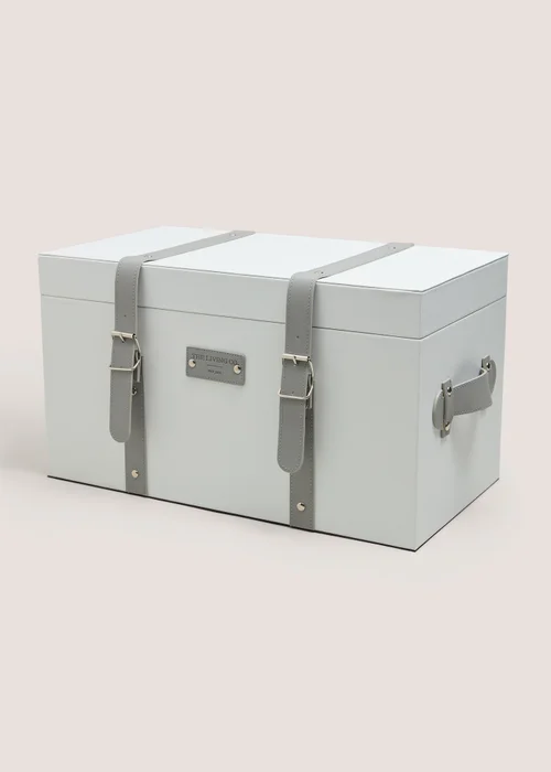 White Living Co Leather Trunk Image 1