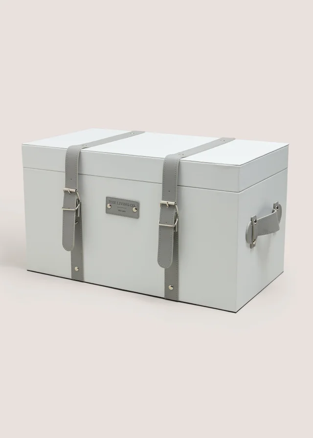 White Living Co Leather Trunk