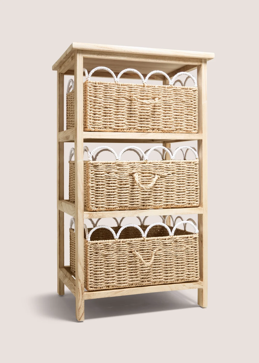 Wood Scallop Drawers Image 1