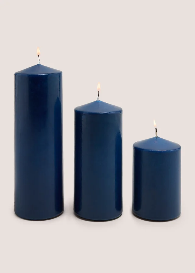 3 Piece Navy Eid Candle Set