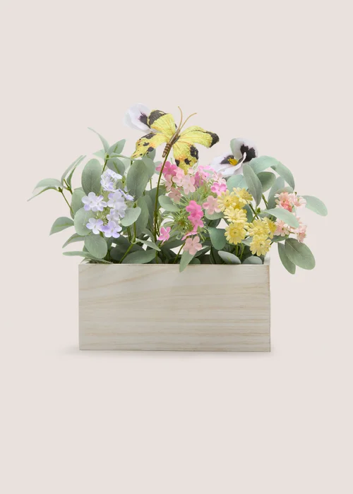 Butterfly Flower In Plant Box Image 1