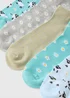 5 Pack Blue Sheep Trainer Liner Socks - One Size Image 2