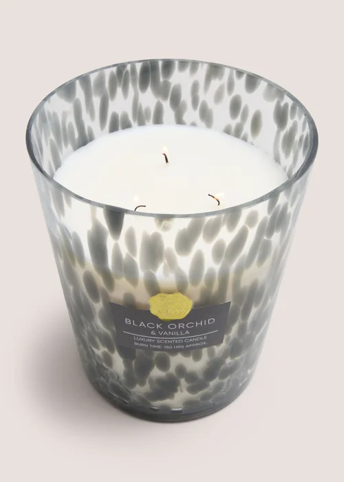 Grey Black Orchid & Vanilla Confetti Large Candle Image 2