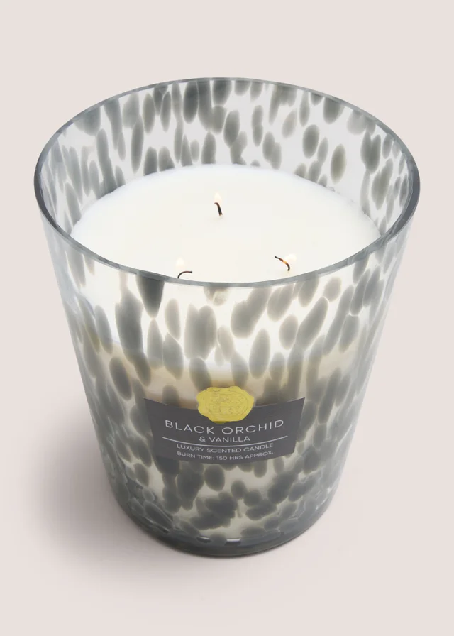 Grey Black Orchid & Vanilla Confetti Large Candle