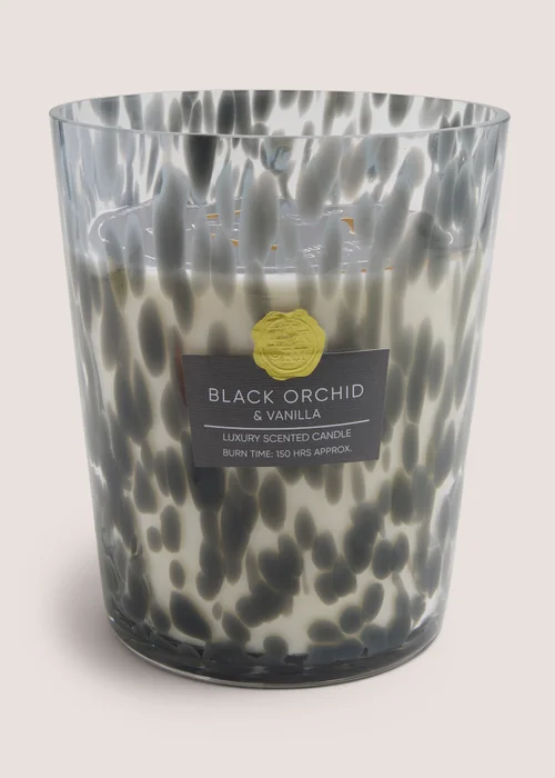 Grey Black Orchid & Vanilla Confetti Large Candle Image 1