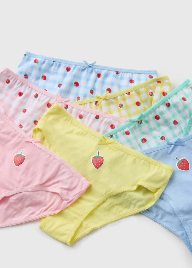 7 Pack Girls Patterned Knickers (1-11 Years)
