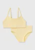Girls Yellow Seamless Pointelle Crop Top & Knicker Set (6-13yrs) - Age 6 - 7 Years Image 1
