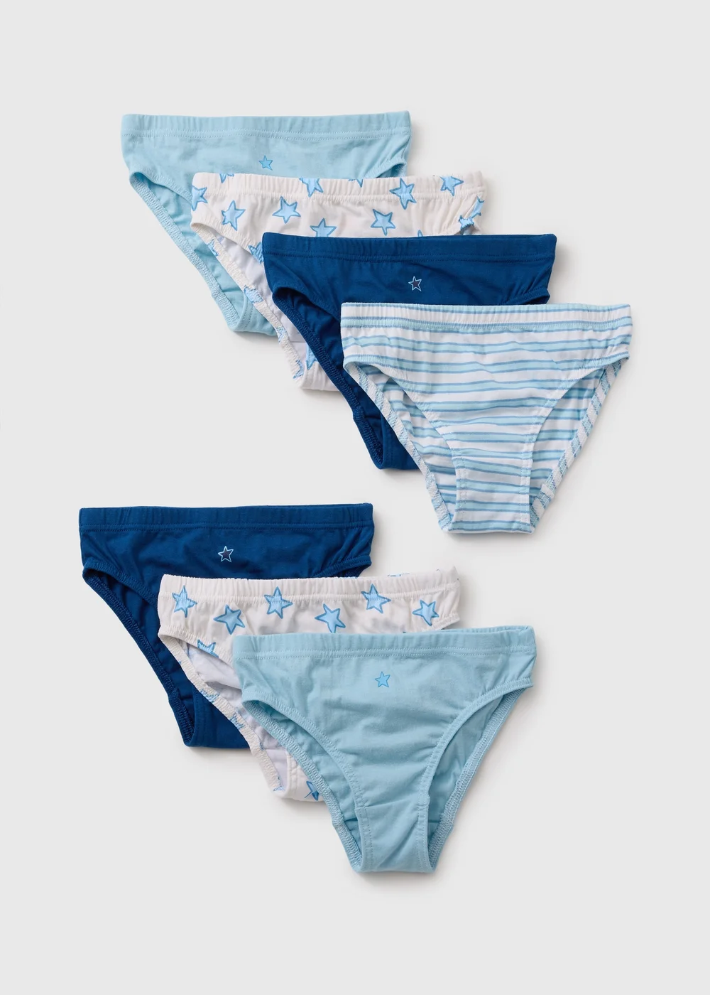 7 Pack Boys Blue Star Stripe Briefs (1.5-11yrs) - 1.5 - 2 Years Image 1