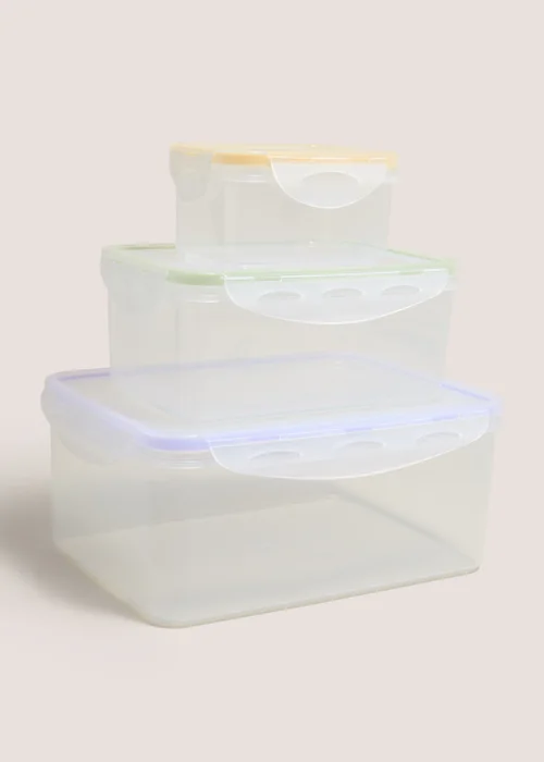 3 Piece Rectangle Clip Lock Containers Image 1