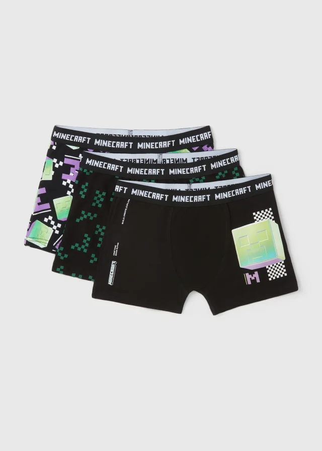 3 Pack Minecraft Boys Multicoloured Boxers (4-13yrs)
