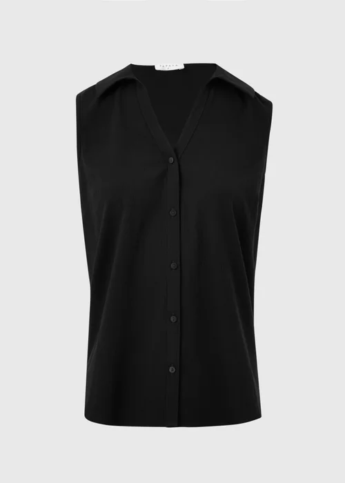 Black Sleeveless Clipper Shirt - 8 Image 2