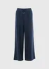 Souluxe Navy Wide Leg Jogging Bottoms - Large Image 1