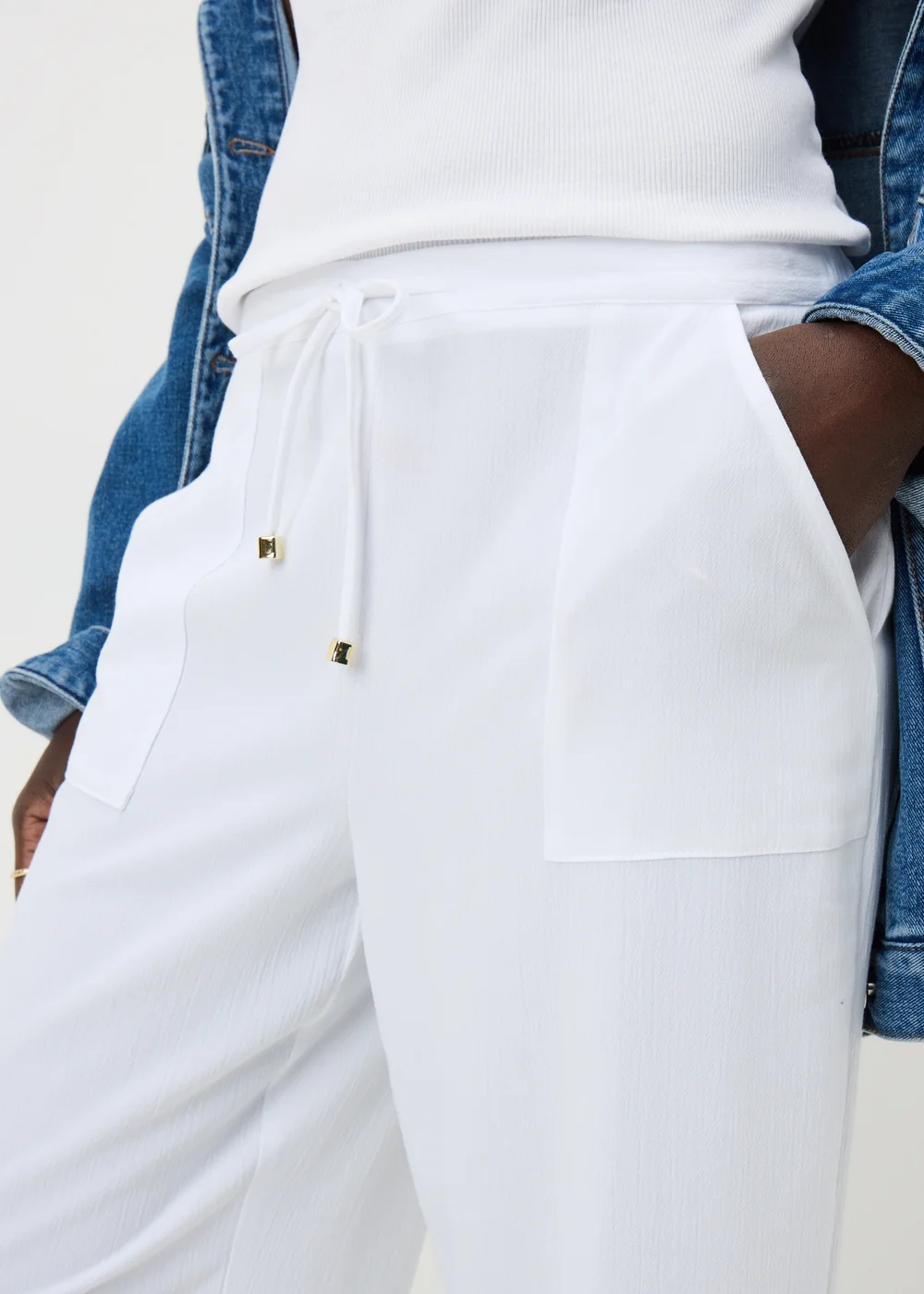 White Full Length Clipper Trousers - 16 Image 3