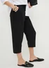 Black Cropped Clipper Trousers - Size 8 Image 2
