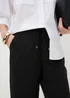 Black Cropped Clipper Trousers - Size 8 Image 1