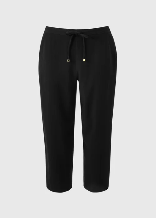 Black Cropped Clipper Trousers - Size 8 Image 3