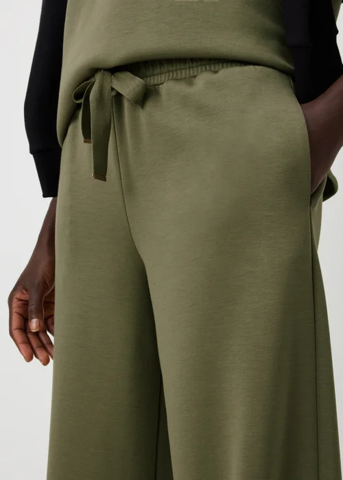 Khaki Scuba Co Ord Wide Leg Trousers - Size 22 29 leg Image 1