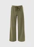 Khaki Scuba Co Ord Wide Leg Trousers - Size 22 29 leg Image 3