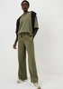 Khaki Scuba Co Ord Wide Leg Trousers - Size 22 29 leg Image 2