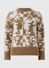 Papaya Petite Beige Floral Jacquard Jumper - Medium Image 4
