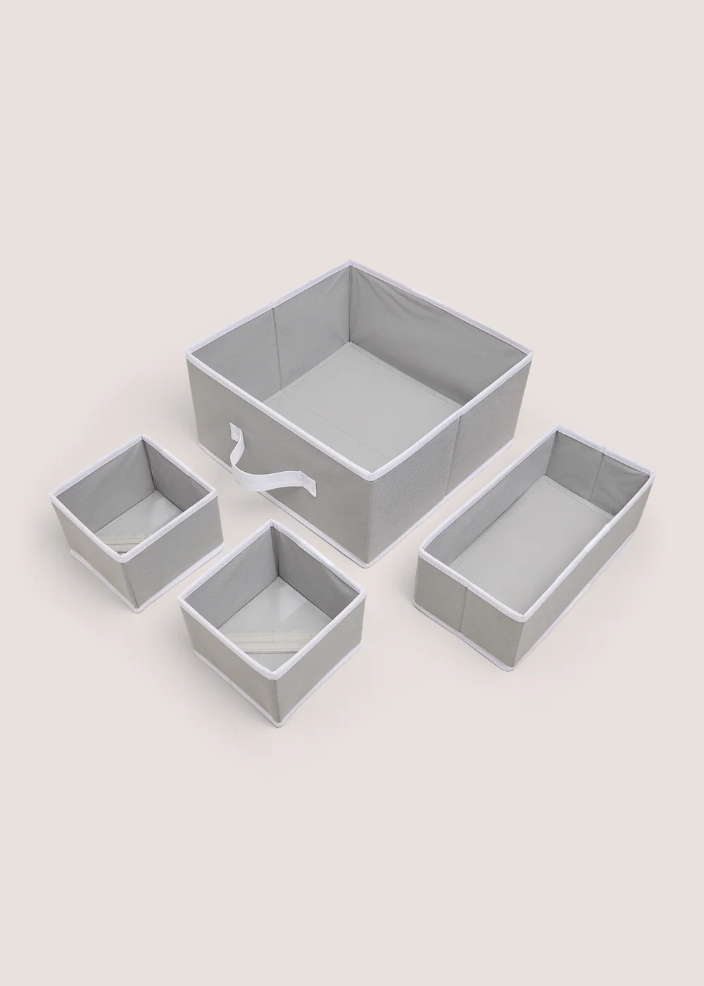 4 Pack Grey Storage Organisers Image 1