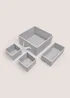 4 Pack Grey Storage Organisers Image 1