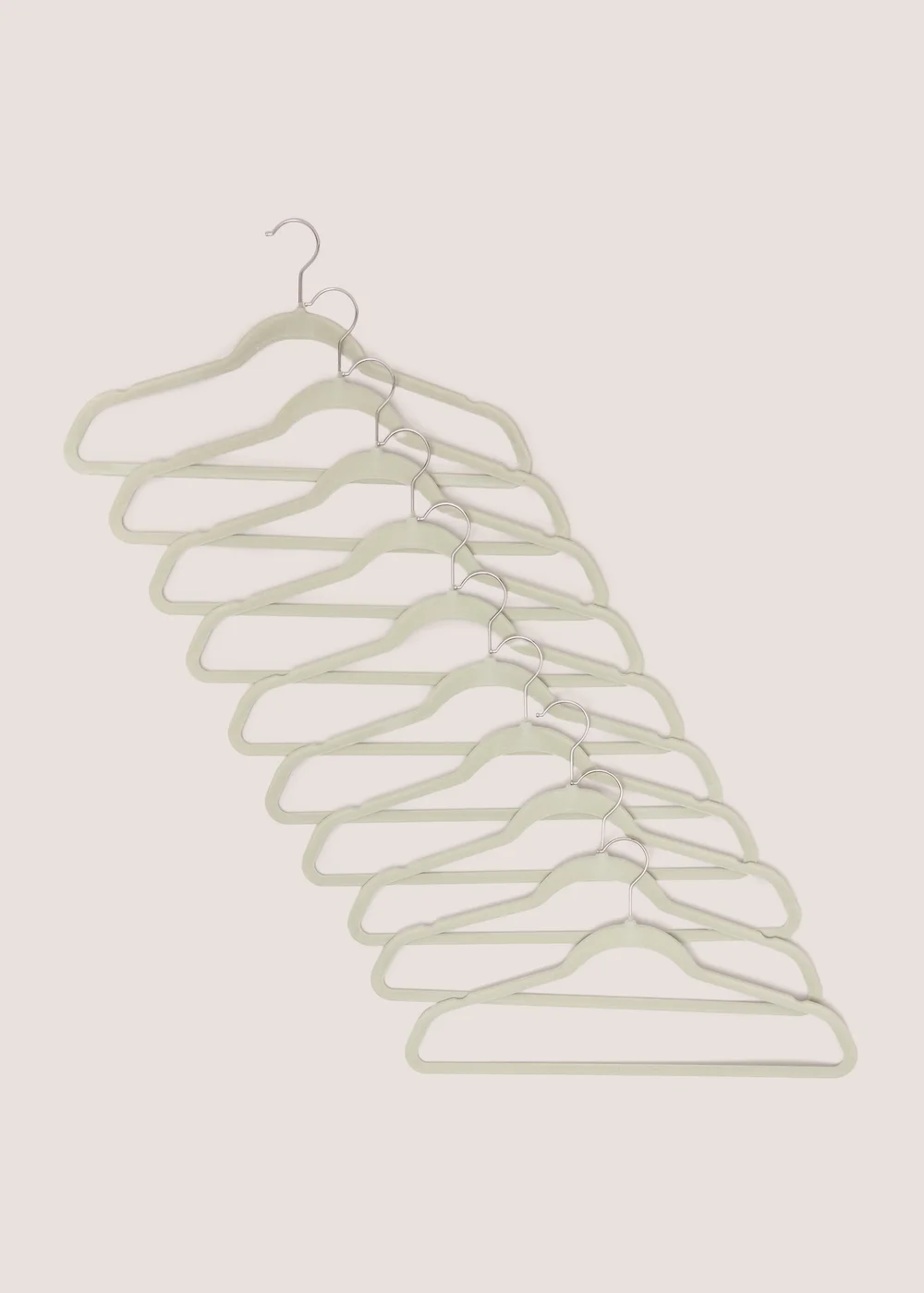 30 Pack Green Flocked Clothes Hangers Image 1