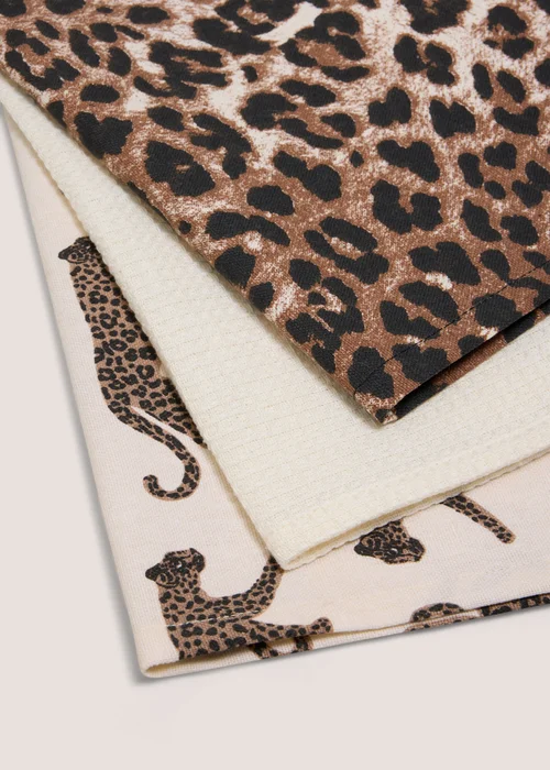 3 Pack Leopard Tea Towels Image 2