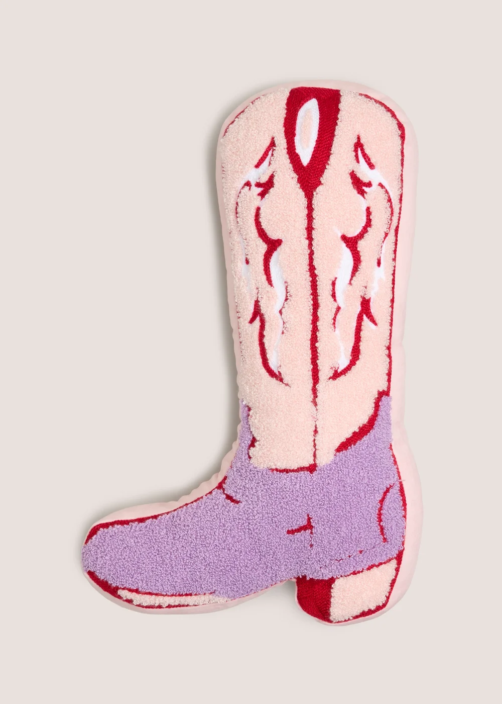 Pink Cowboy Boot Shaped Cushion Image 1
