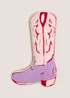 Pink Cowboy Boot Shaped Cushion Image 1