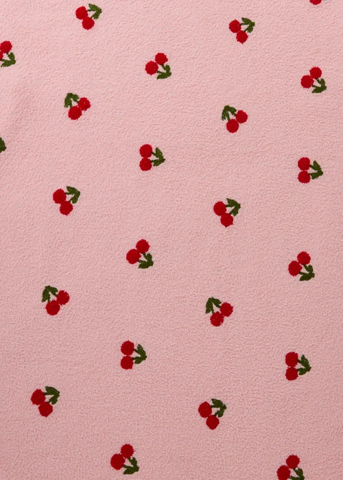 Pink Cherry Embroidered Throw Image 2