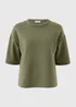 Khaki Scuba Boxy T-Shirt Co Ord - Medium Image 4