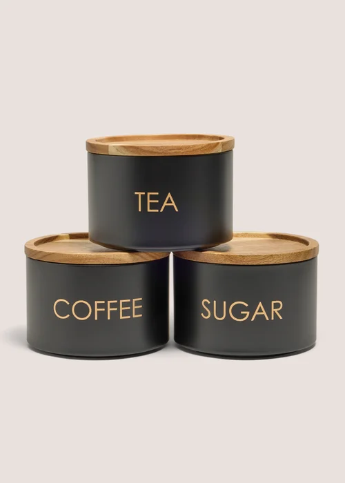 Black Stackable Canisters Image 2