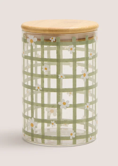 Floral Glass Jar Image 1