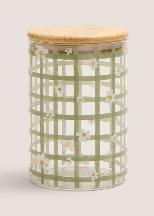 Floral Glass Jar