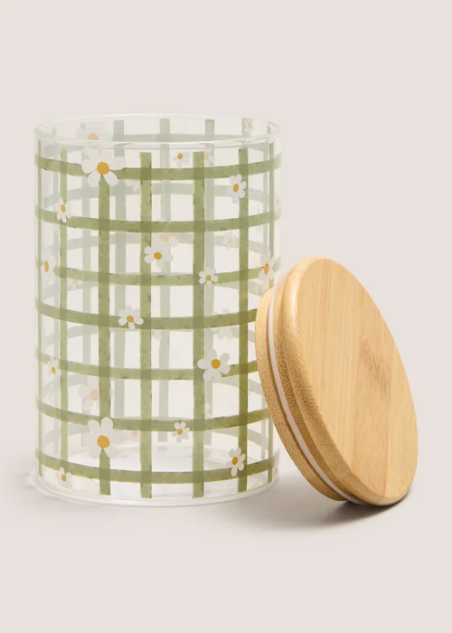 Floral Glass Jar Image 2