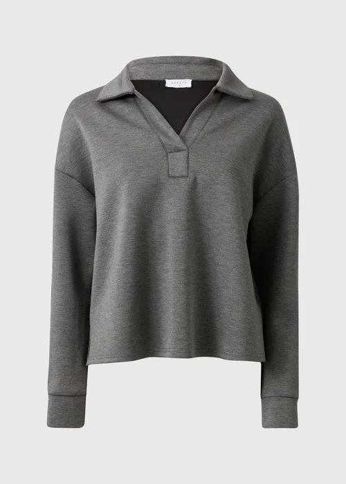 Charcoal Scuba Collared Top - Size 8 Image 4